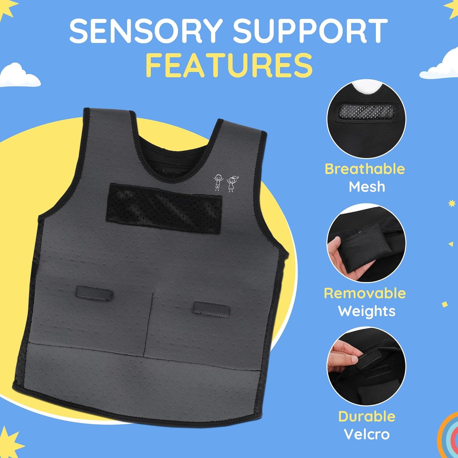 Sensory Weighted Compression Vest for Kids thumbnail 3