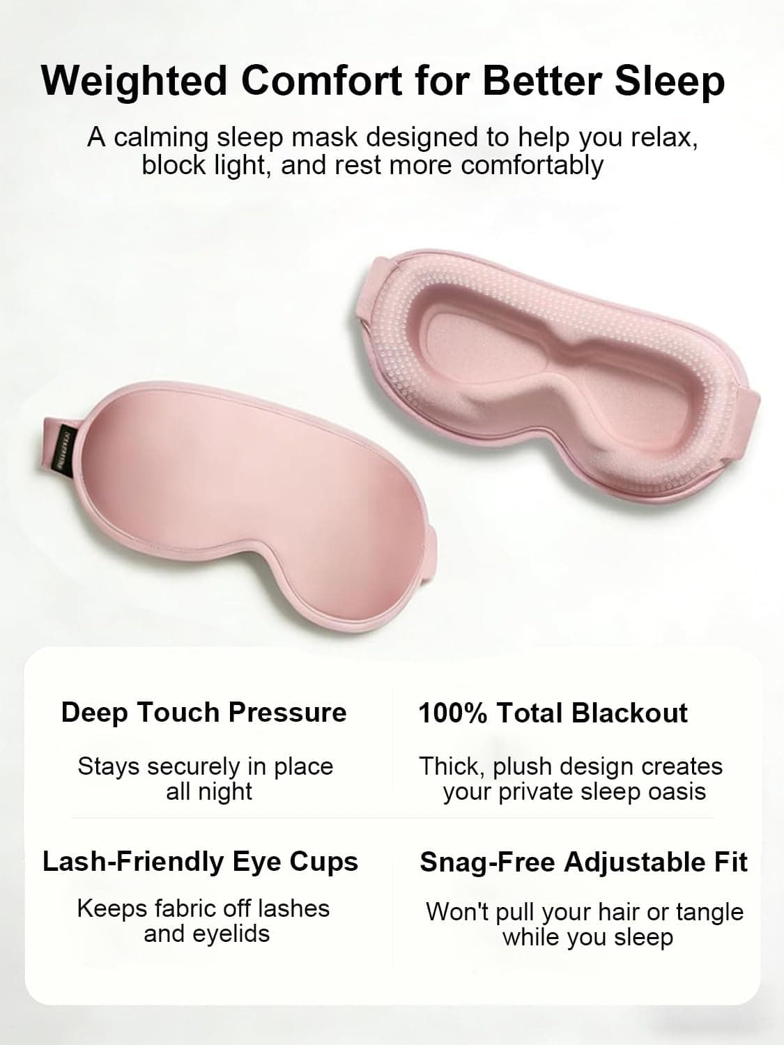 Weighted Sleep Eye Mask (3D Contoured Blackout) thumbnail 3