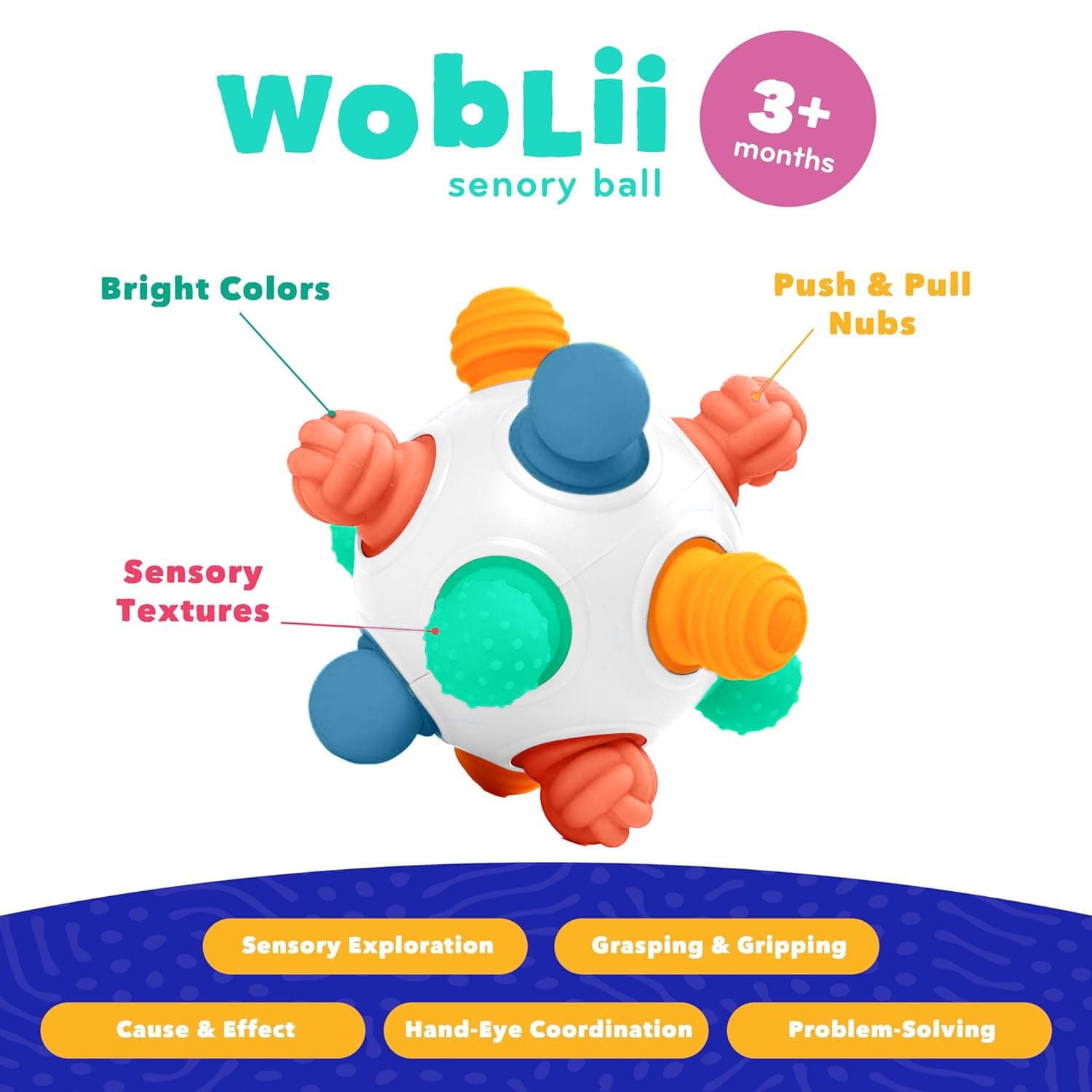 Mobi Woblii Platinum Sensory Teether Toy thumbnail 3