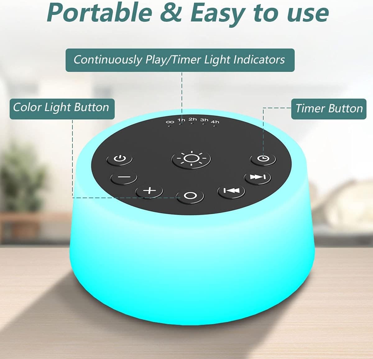 Color Noise Sound Machine with Night Light (25 Sounds) thumbnail 5