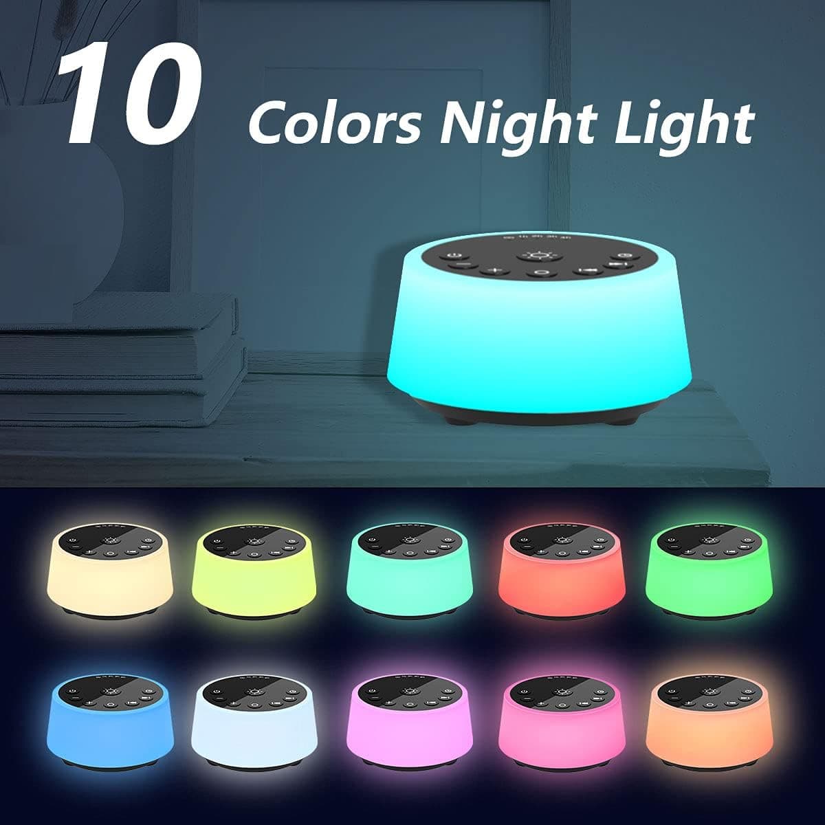 Color Noise Sound Machine with Night Light (25 Sounds) thumbnail 3