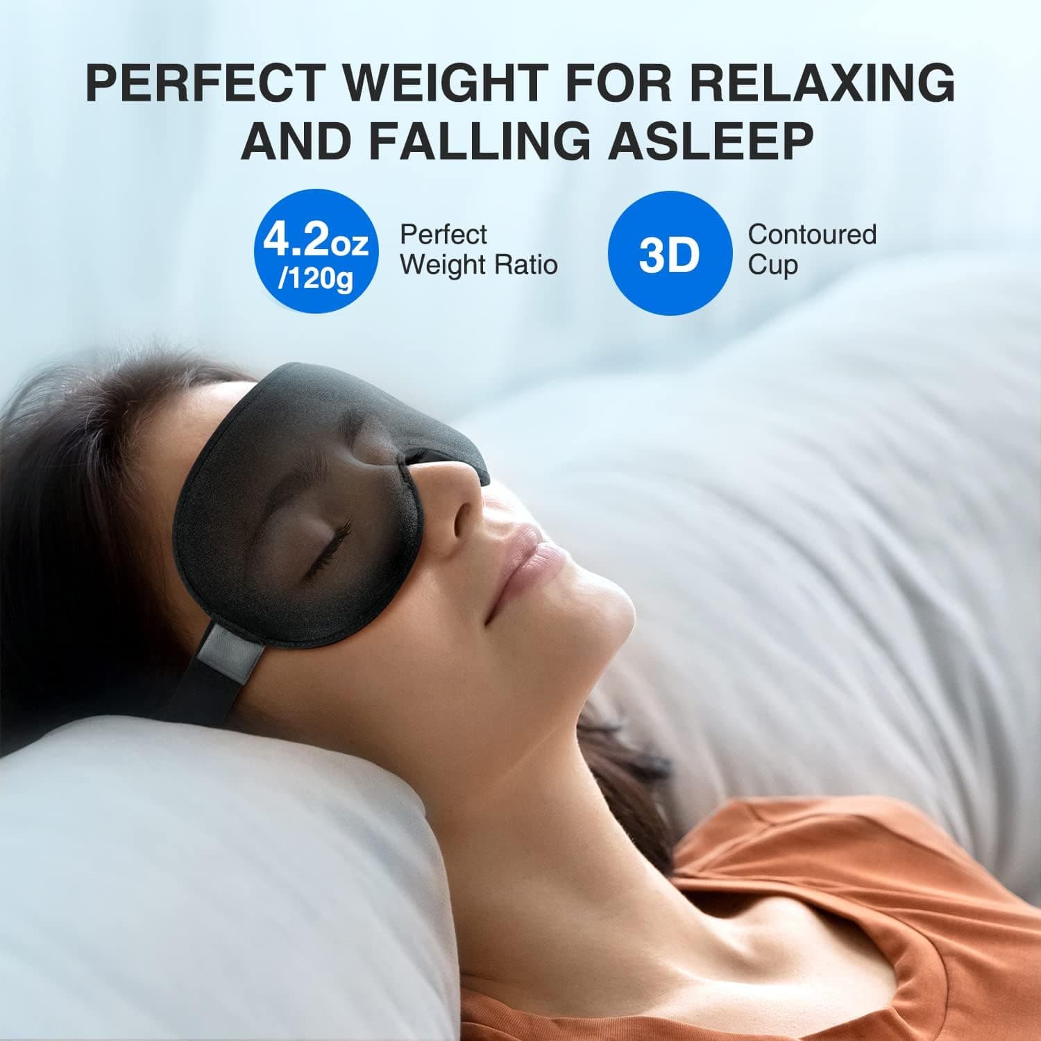 YFONG Weighted Sleep Mask (3D Blocking, 4.2oz) thumbnail 2