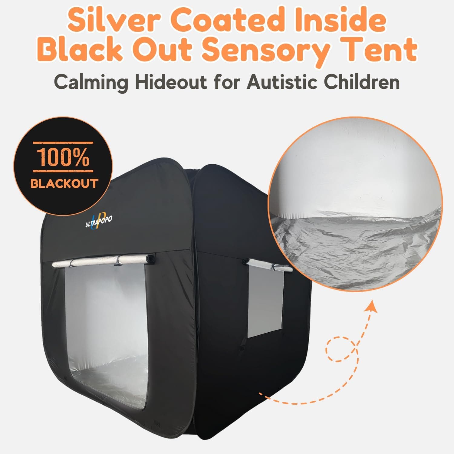 Pop-up Sensory Tent for Kids (Extra Large 47x47) thumbnail 3