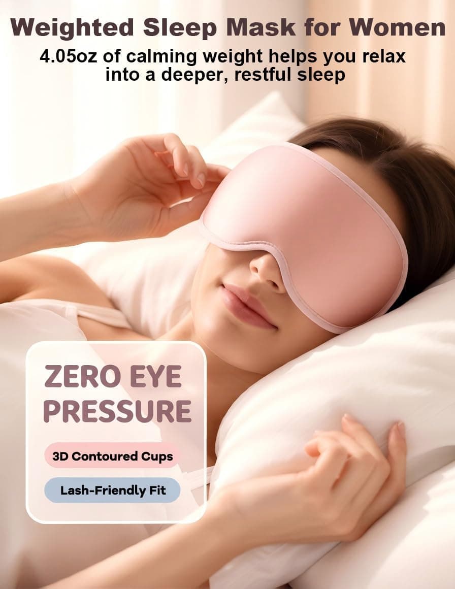 Weighted Sleep Eye Mask (3D Contoured Blackout) thumbnail 2