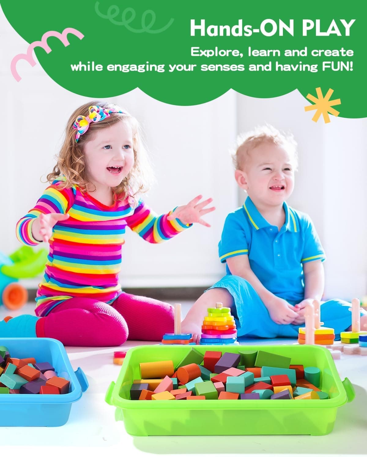 Sensory Bin Play Tray with Lid (15 inch, 2 Pack) thumbnail 4