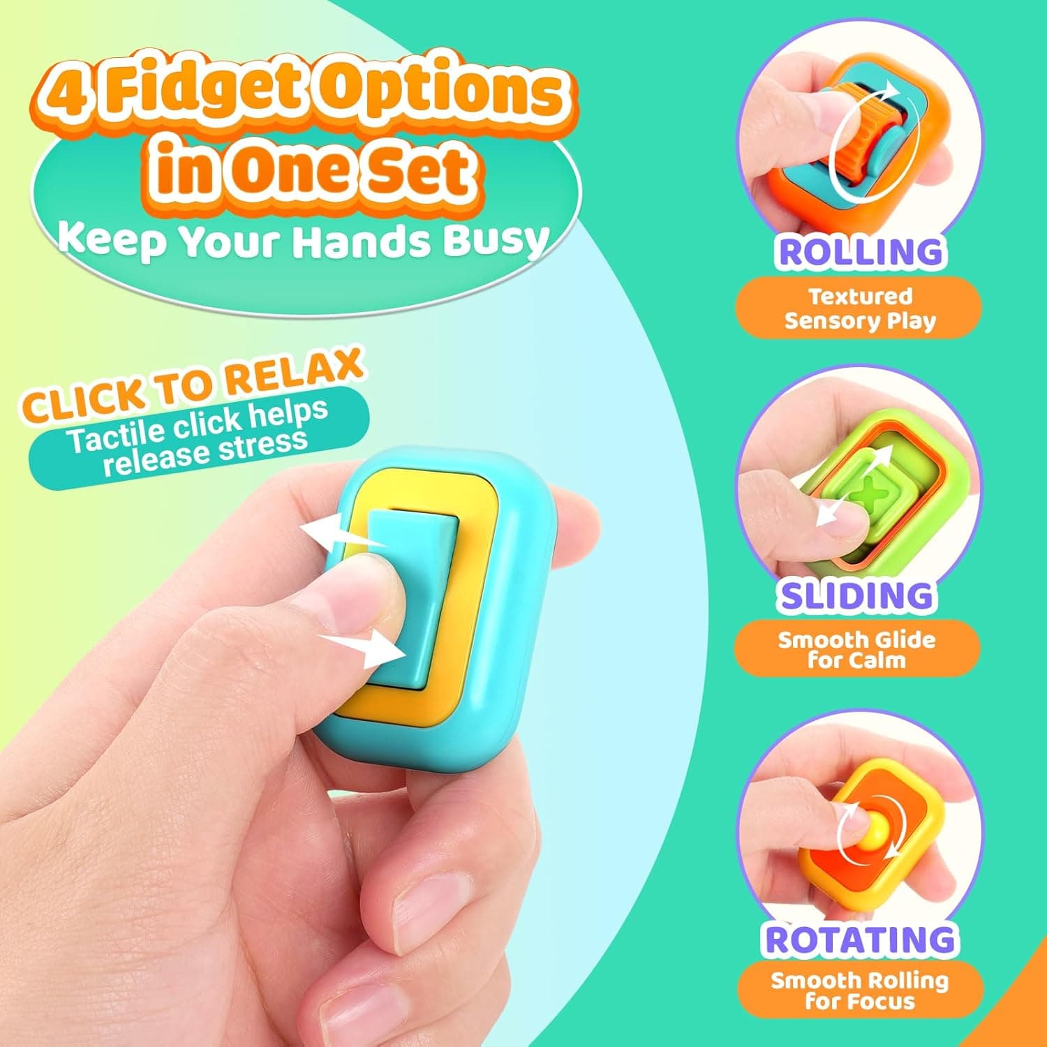 Fidget Toys Set (4 Pack Sensory Stress Relief) thumbnail 2