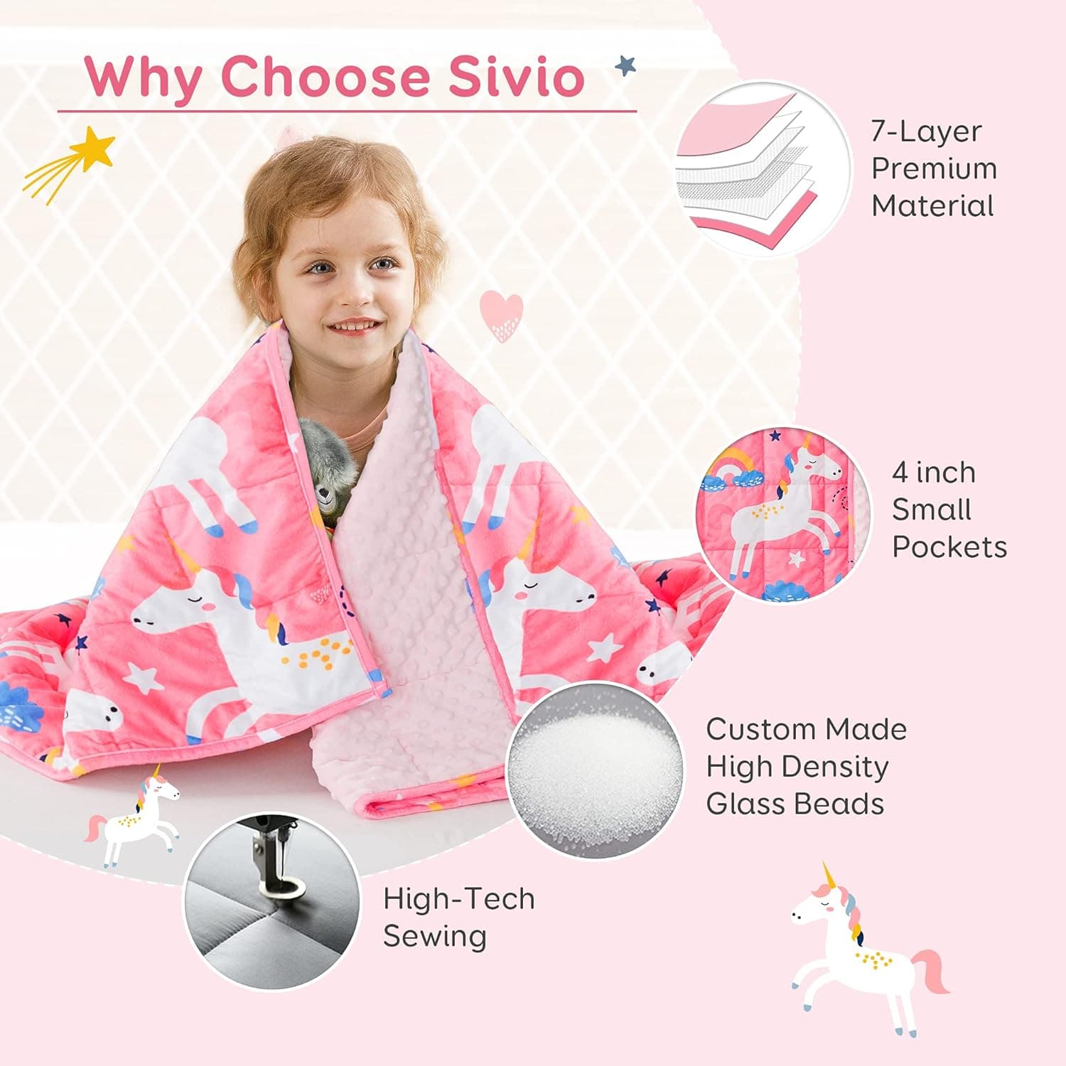 Sivio Minky Dotted Weighted Blanket (3 lbs) thumbnail 5