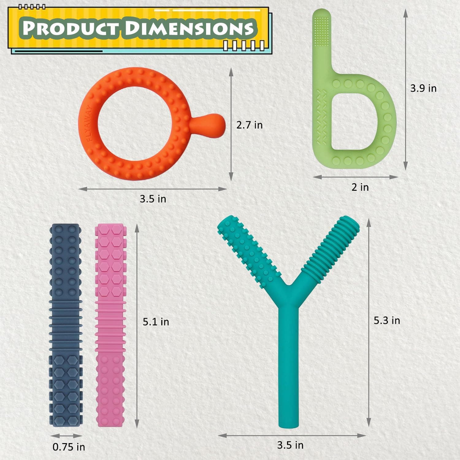 Sensory Chew Teething Toys for Babies (5 Pack) thumbnail 3