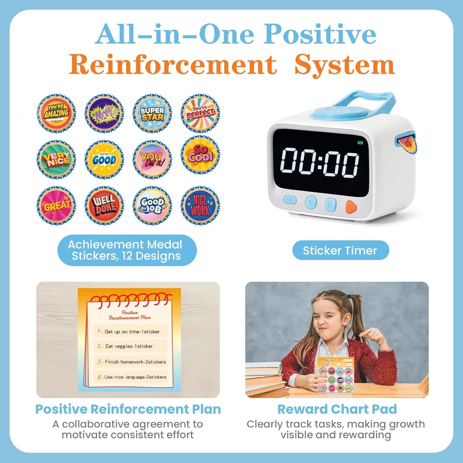 Sticker Timer Visual Countdown with Reward Stickers (200 pcs) thumbnail 5
