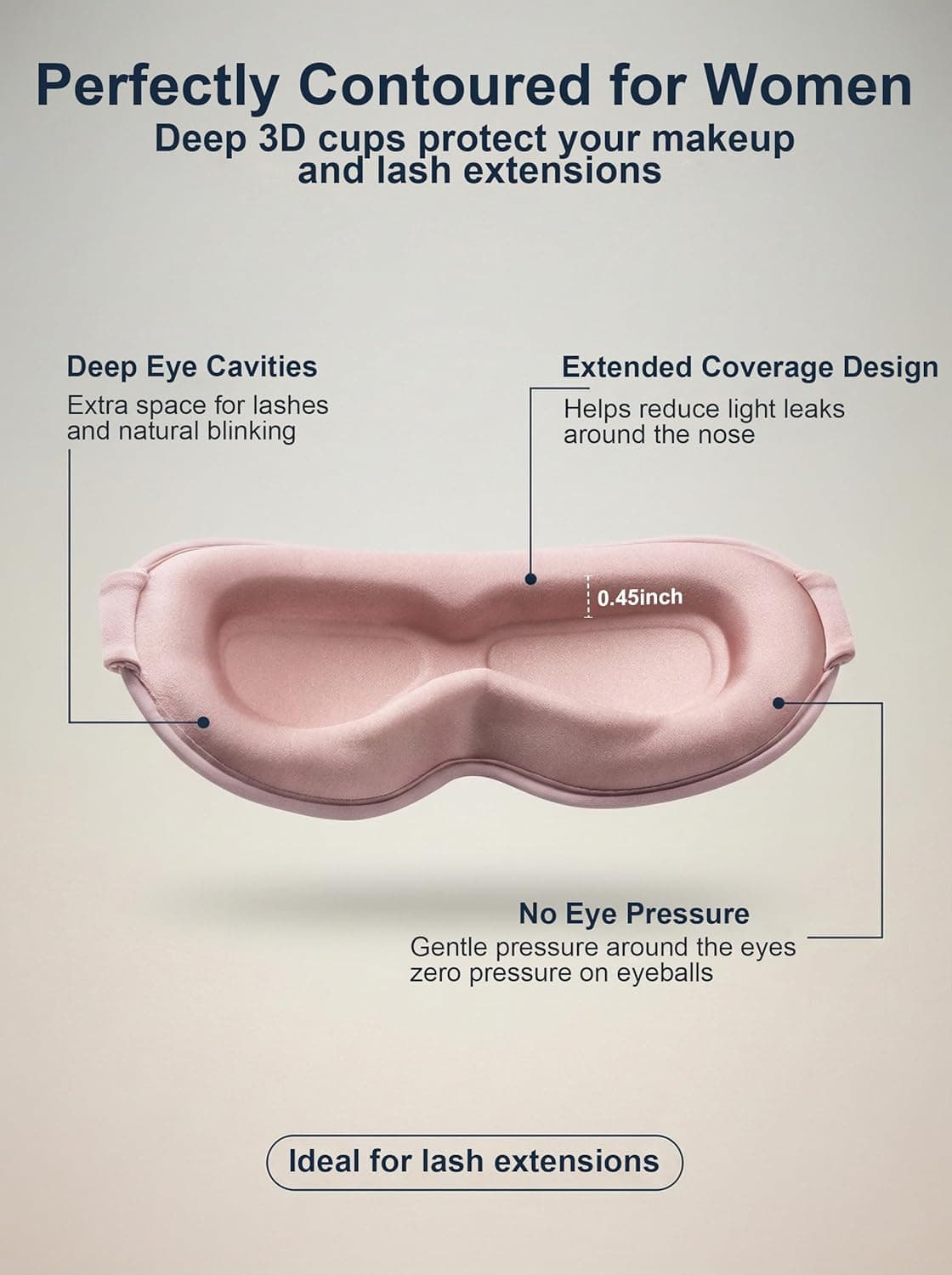 Weighted Sleep Eye Mask (3D Contoured Blackout) thumbnail 4