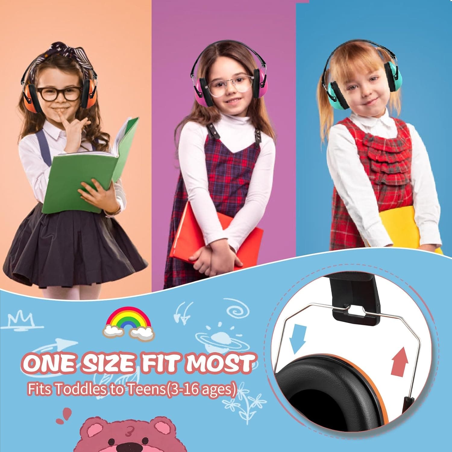 MelonArt Kids Ear Protection Noise Cancelling Earmuffs thumbnail 5