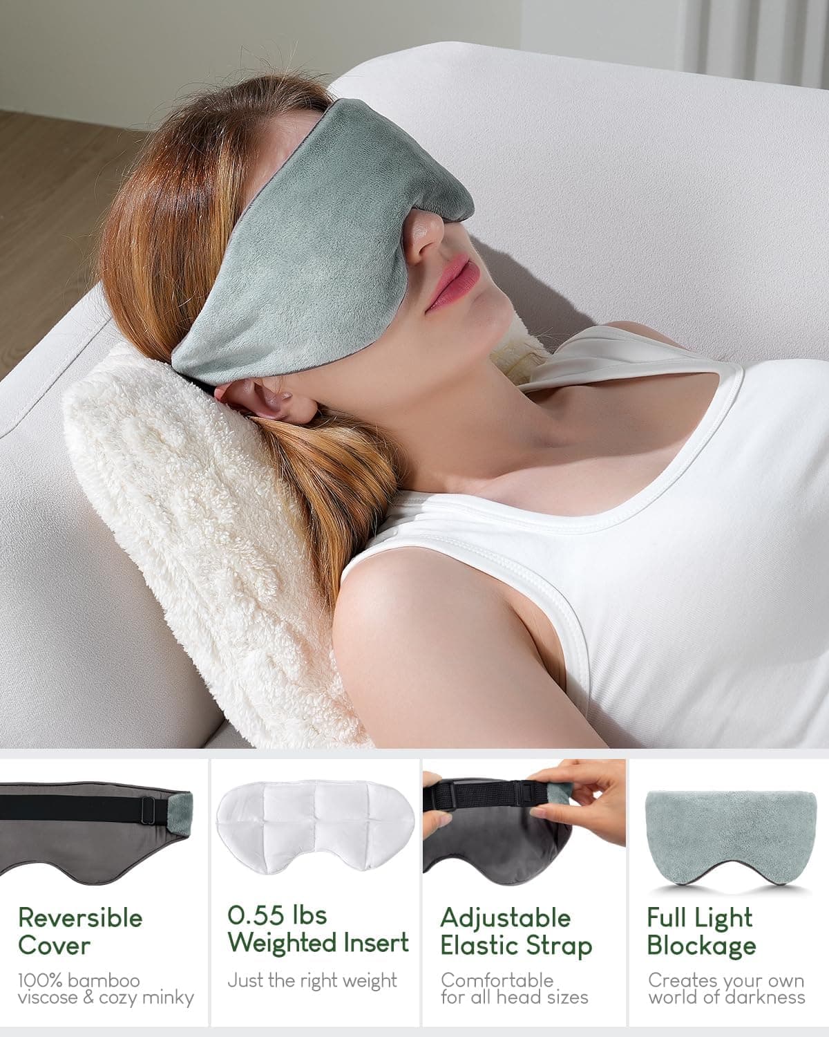 Sivio Weighted Eye Mask — Cooling & Cozy Reversible thumbnail 2