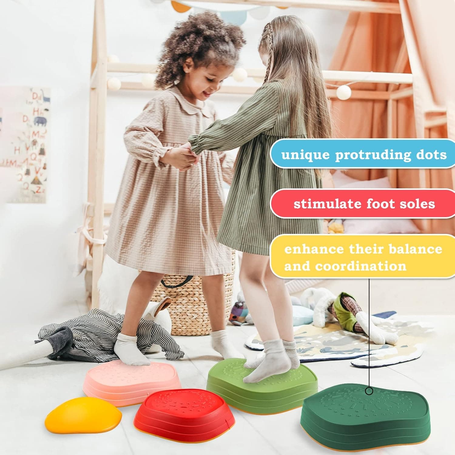 makarci Balance Stepping Stones (Non-Slip, 6 Pack) thumbnail 4