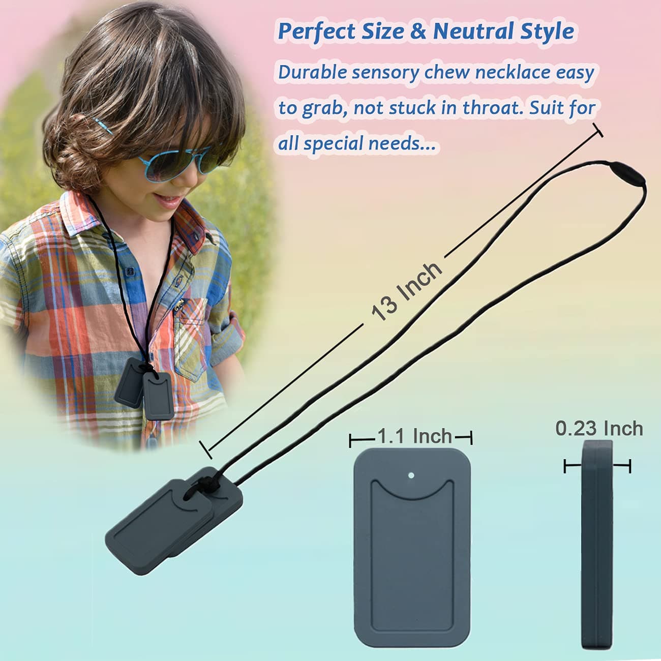 Sensory Chew Necklace for Boys with Autism/ADHD thumbnail 2