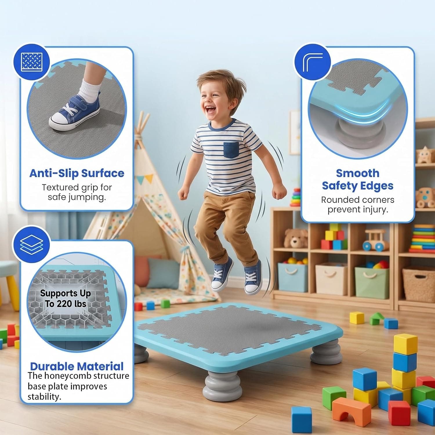 Mini Trampoline Sensory Bounce Board (25 inch) thumbnail 3
