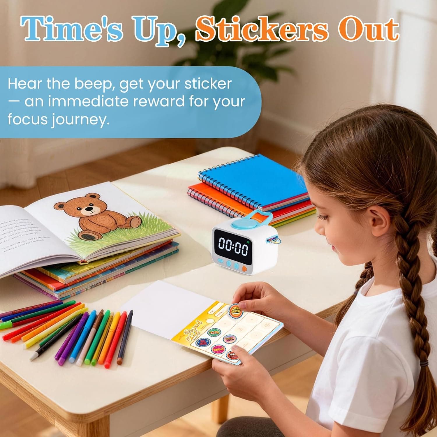 Sticker Timer Visual Countdown with Reward Stickers (200 pcs) thumbnail 2