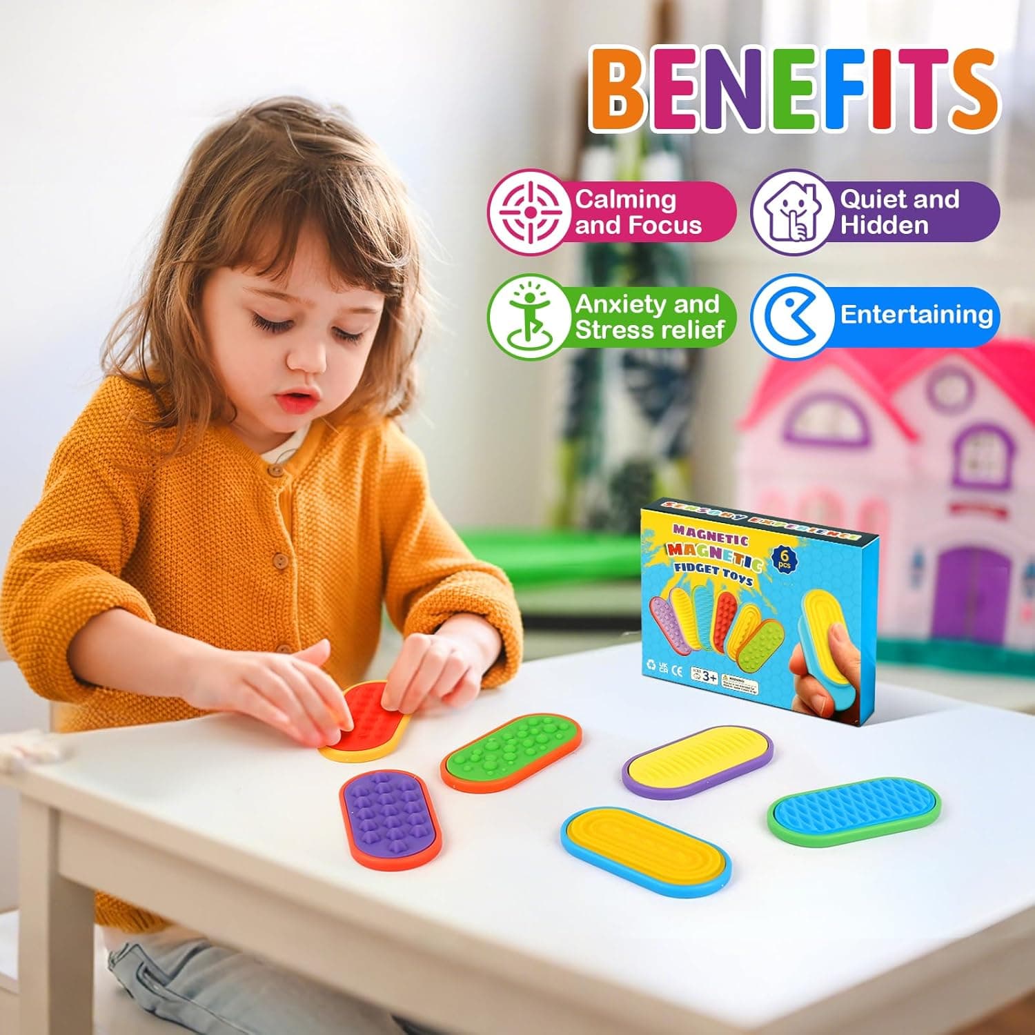 Textured Sensory Fidget Cube for Kids & Adults thumbnail 2