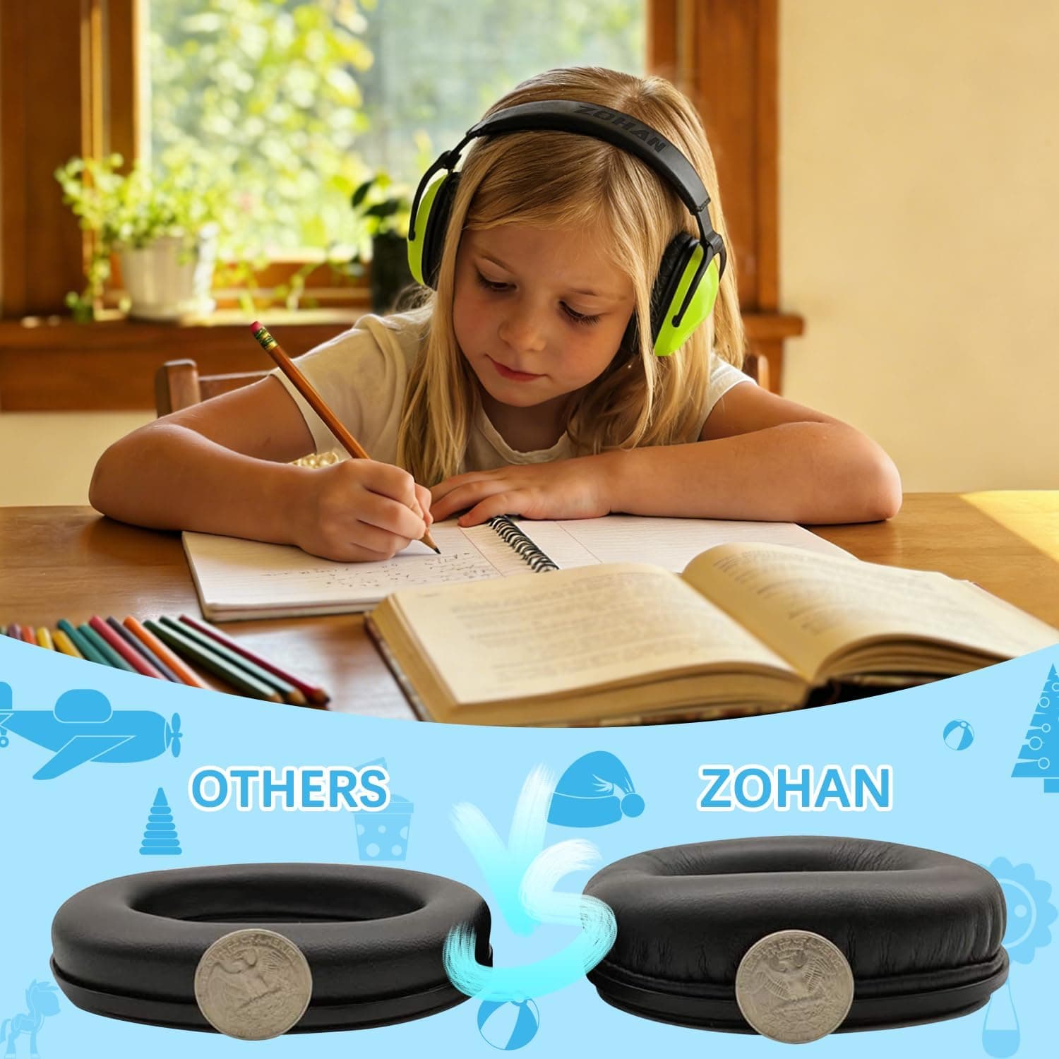 ZOHAN Kids Noise Cancelling Headphones (2 Pack) thumbnail 4