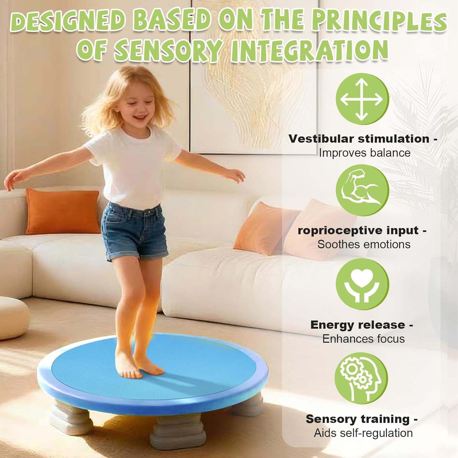 Kids Sensory Trampoline Indoor Bounce Board thumbnail 2