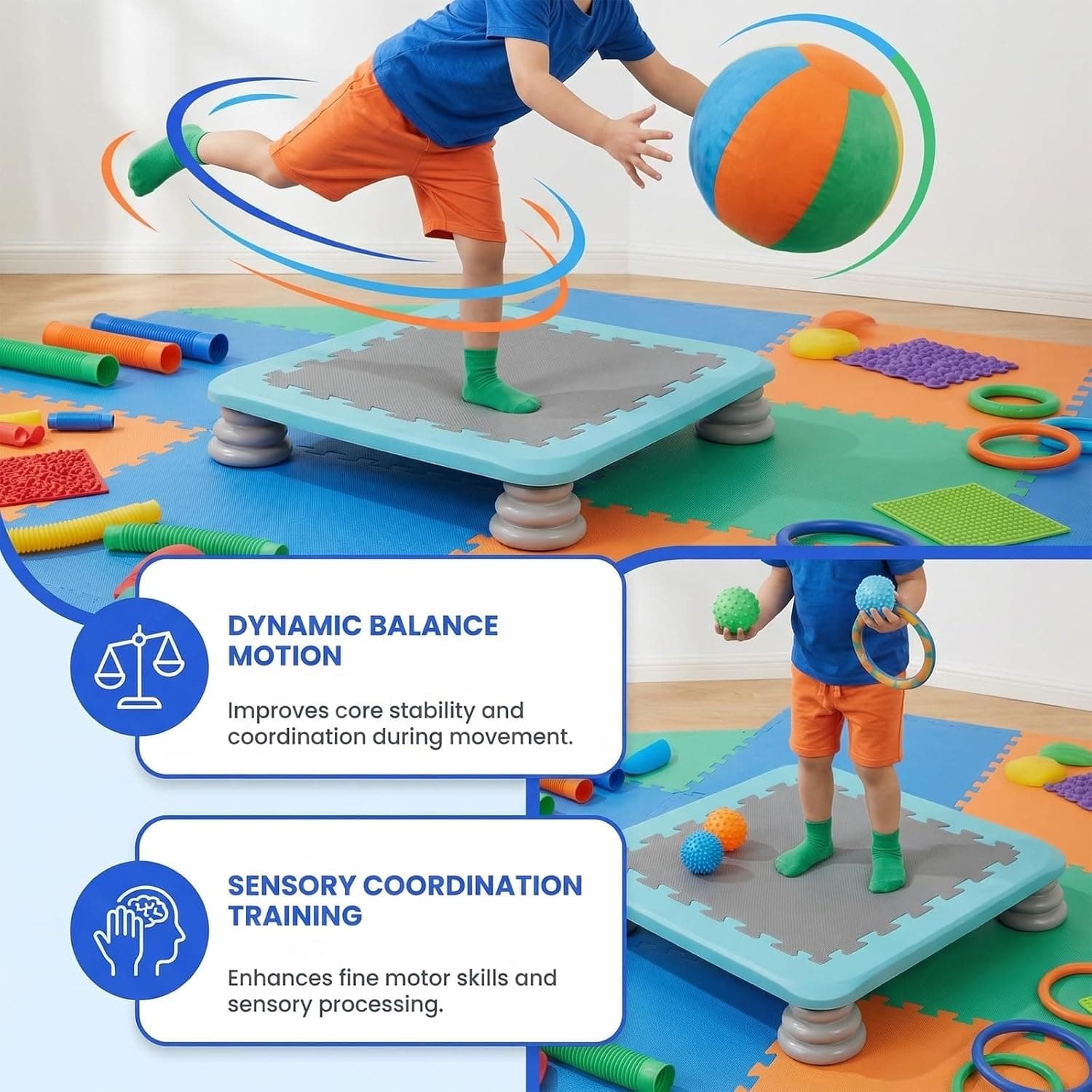 Mini Trampoline Sensory Bounce Board (25 inch) thumbnail 4