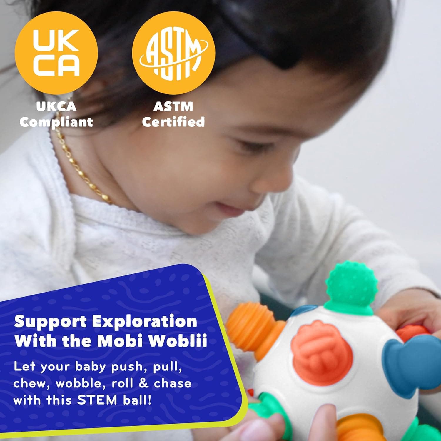 Mobi Woblii Platinum Sensory Teether Toy thumbnail 2
