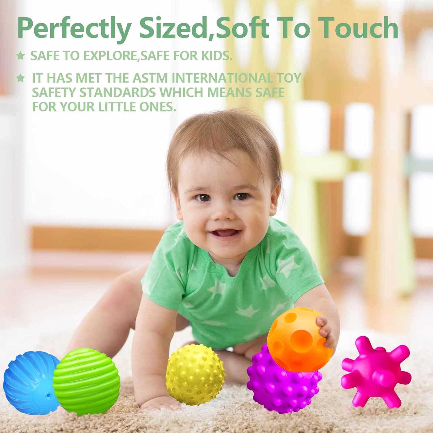 Sensory Balls for Baby & Toddlers (6 Pack) thumbnail 5
