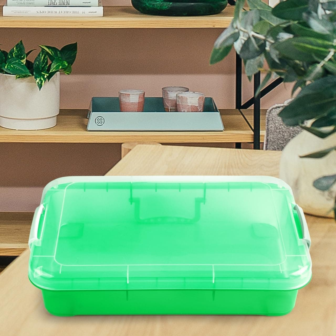 Portable Sensory Bin Tray with Lid (15 inch, Green) thumbnail 4