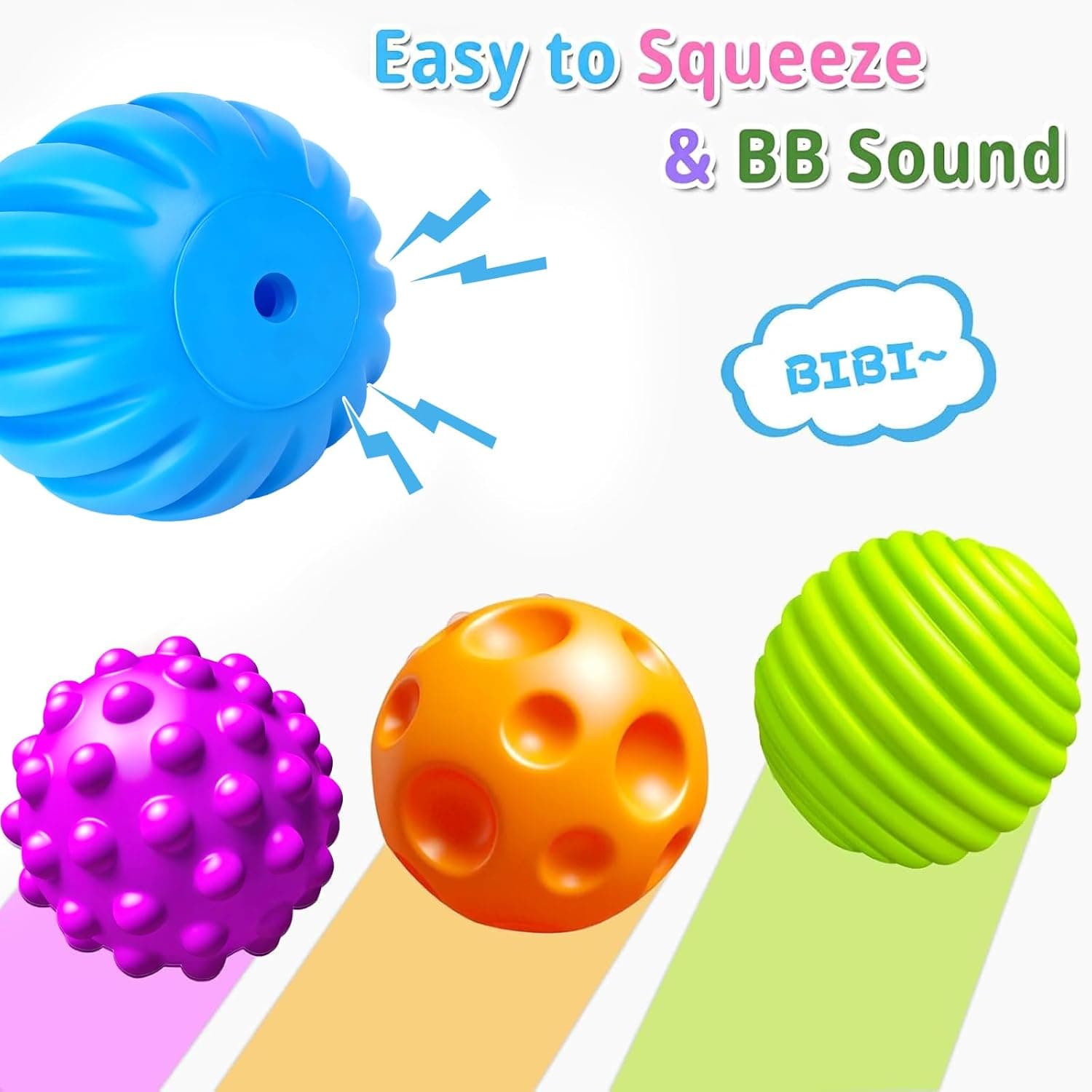 Sensory Balls for Toddlers (6 Pack, Soft & Textured) thumbnail 5