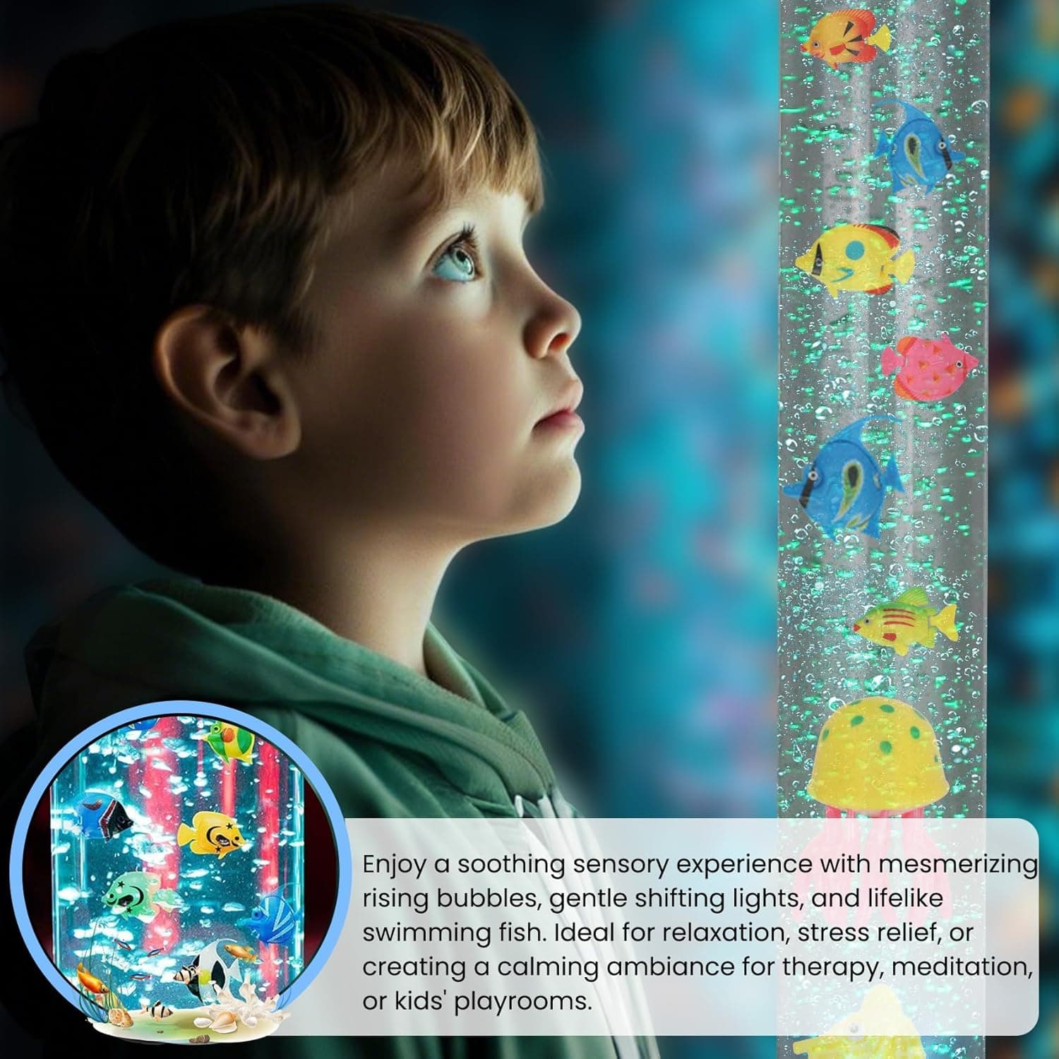 4FT Sensory LED Bubble Tube Lamp (Color-Changing) thumbnail 3