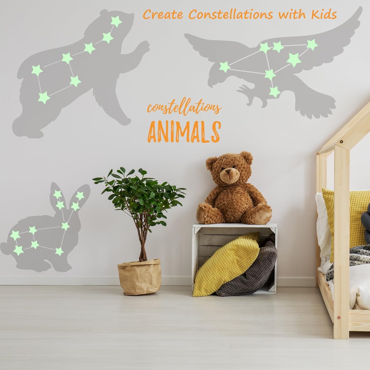 Glow in the Dark Stars & Moon Wall Stickers (200 pcs) thumbnail 5