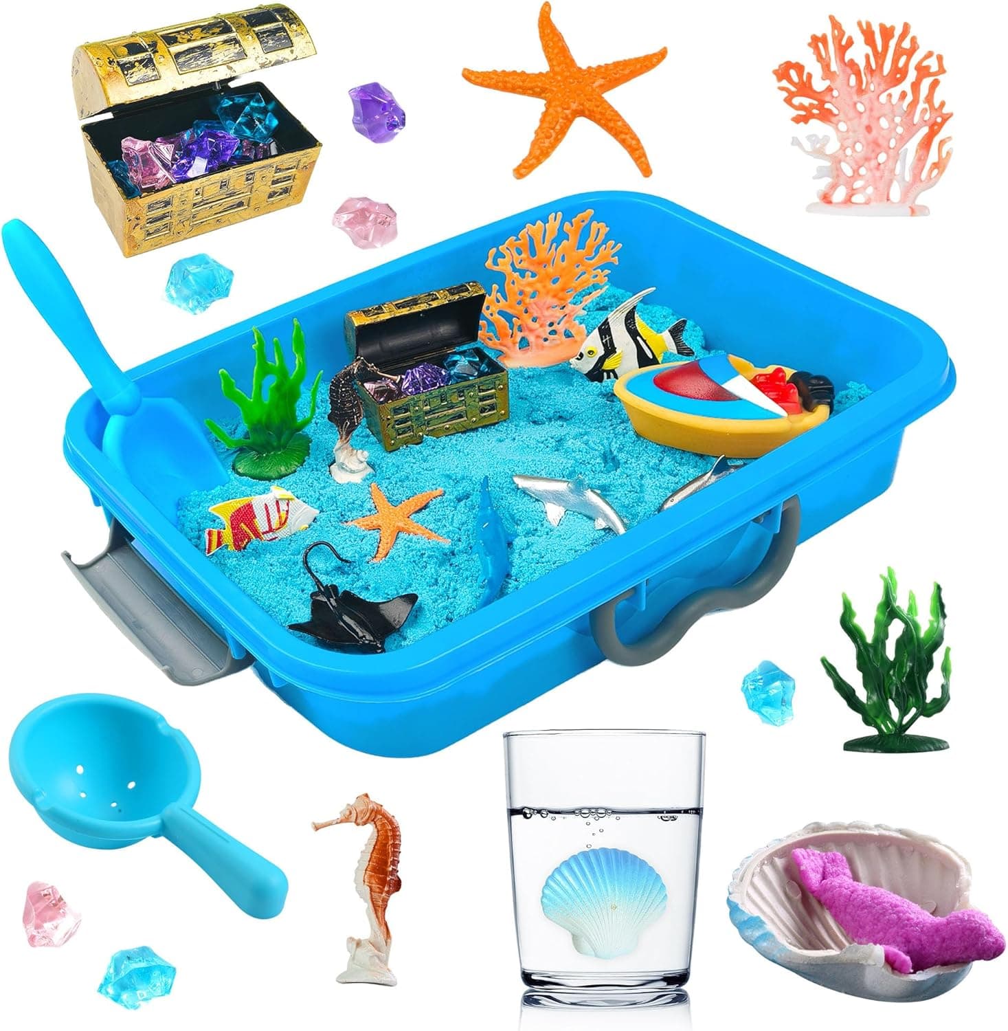 Ocean Sensory Bin with Sea Animals for Toddlers