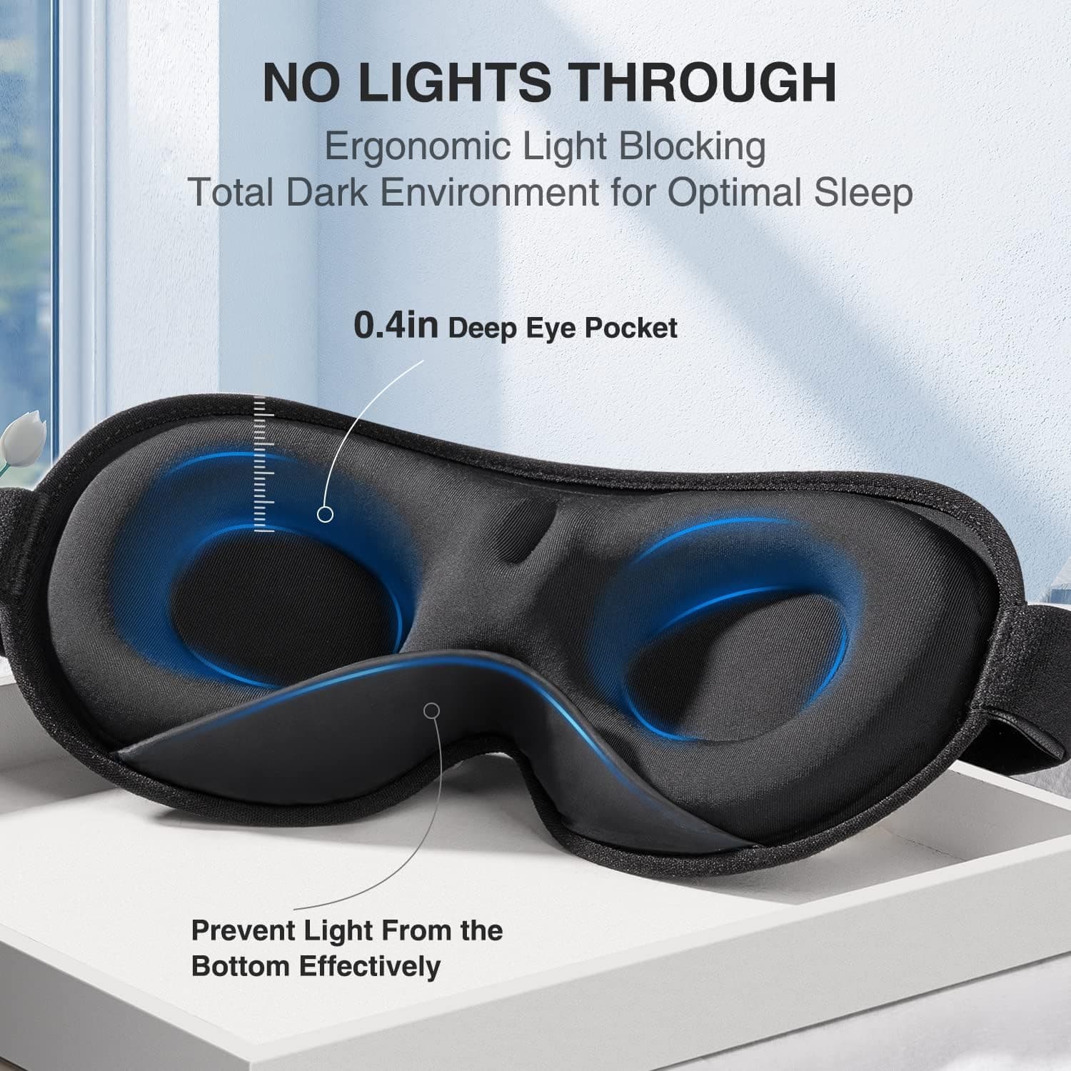YFONG Weighted Sleep Mask (3D Blocking, 4.2oz) thumbnail 4