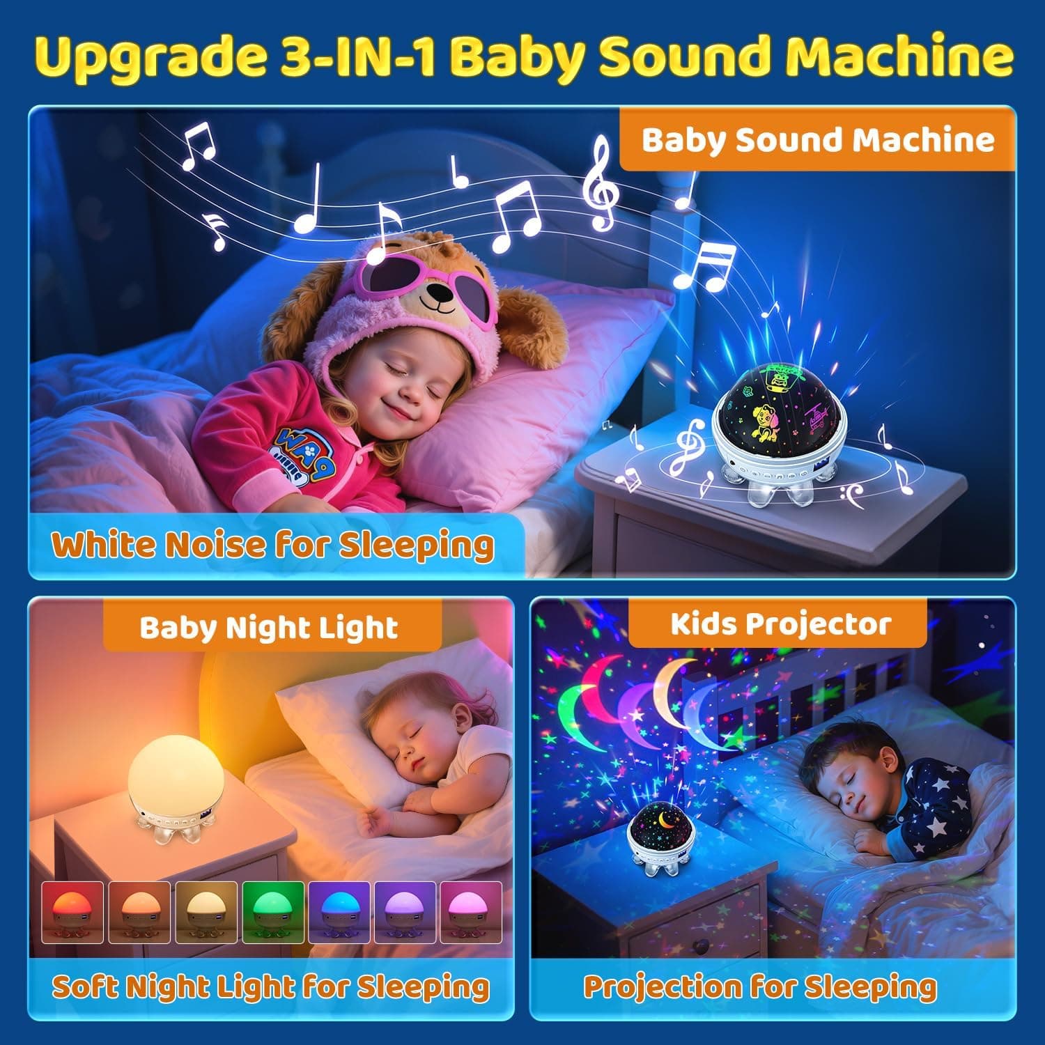 Baby Sound Machine with Star Projector Night Light thumbnail 2