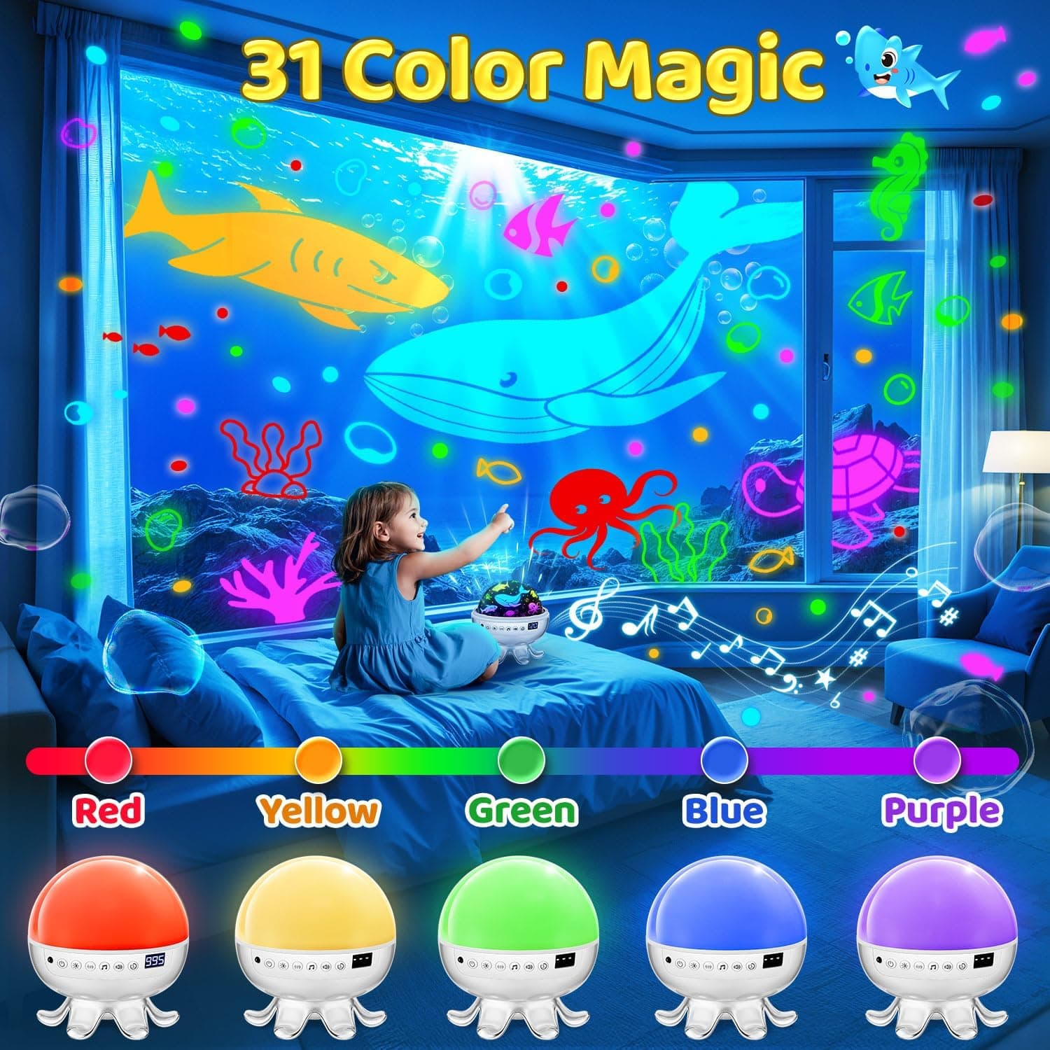 Baby Sound Machine with Star Projector Night Light thumbnail 4