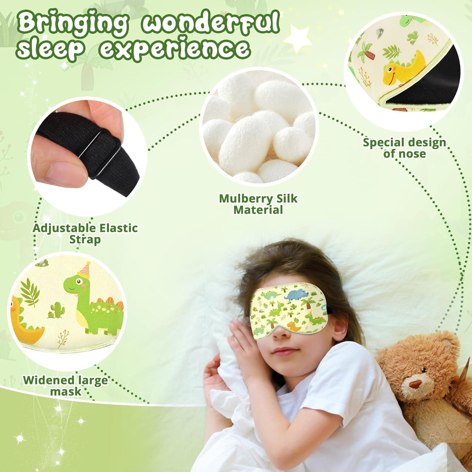 Kids Sleep Mask — 100% Pure Silk with Adjustable Strap thumbnail 3