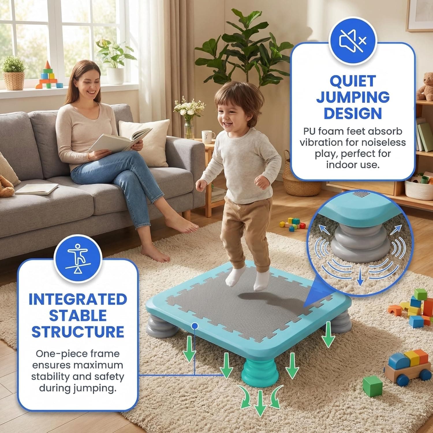 Mini Trampoline Sensory Bounce Board (25 inch) thumbnail 5