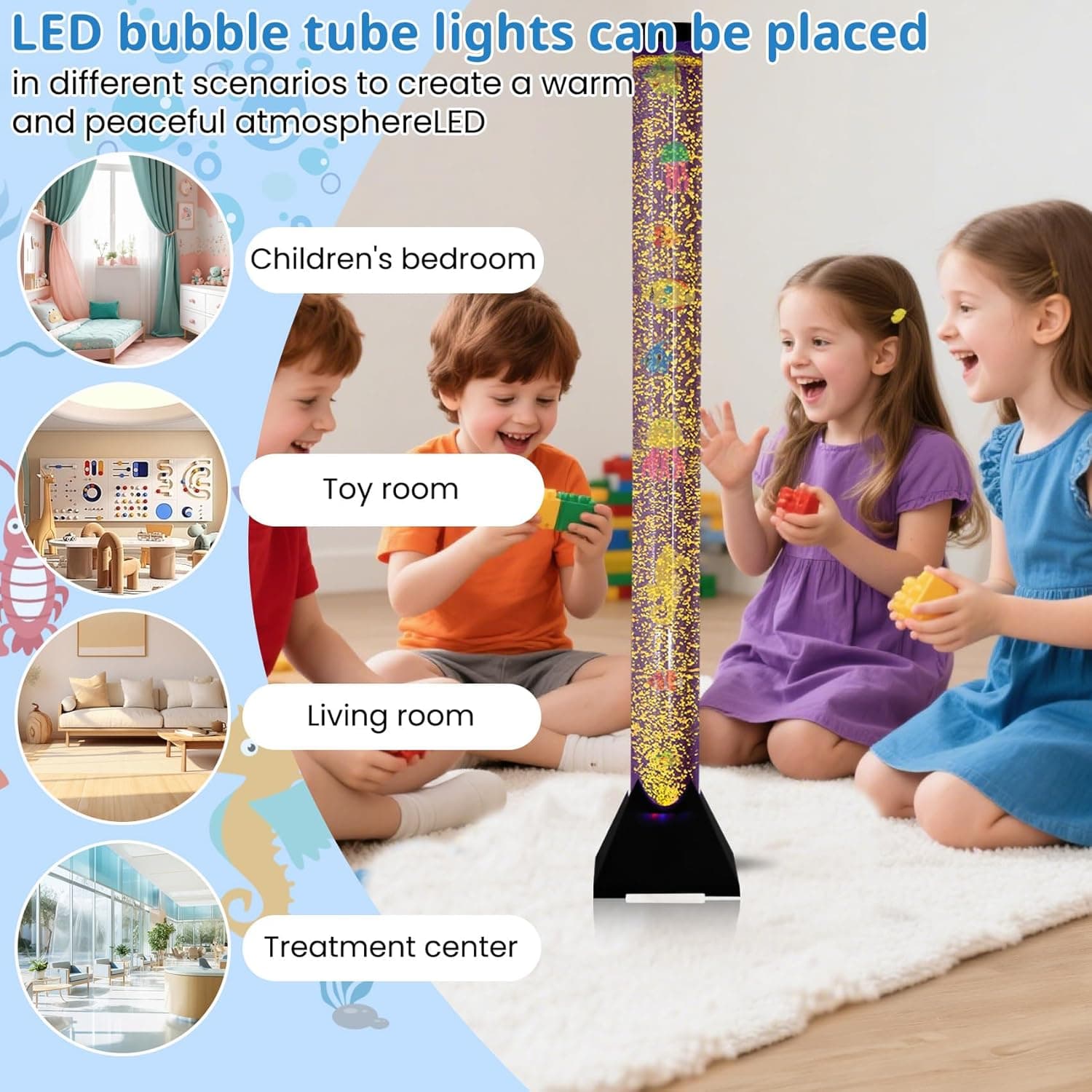 4FT Sensory LED Bubble Tube Lamp (Color-Changing) thumbnail 2