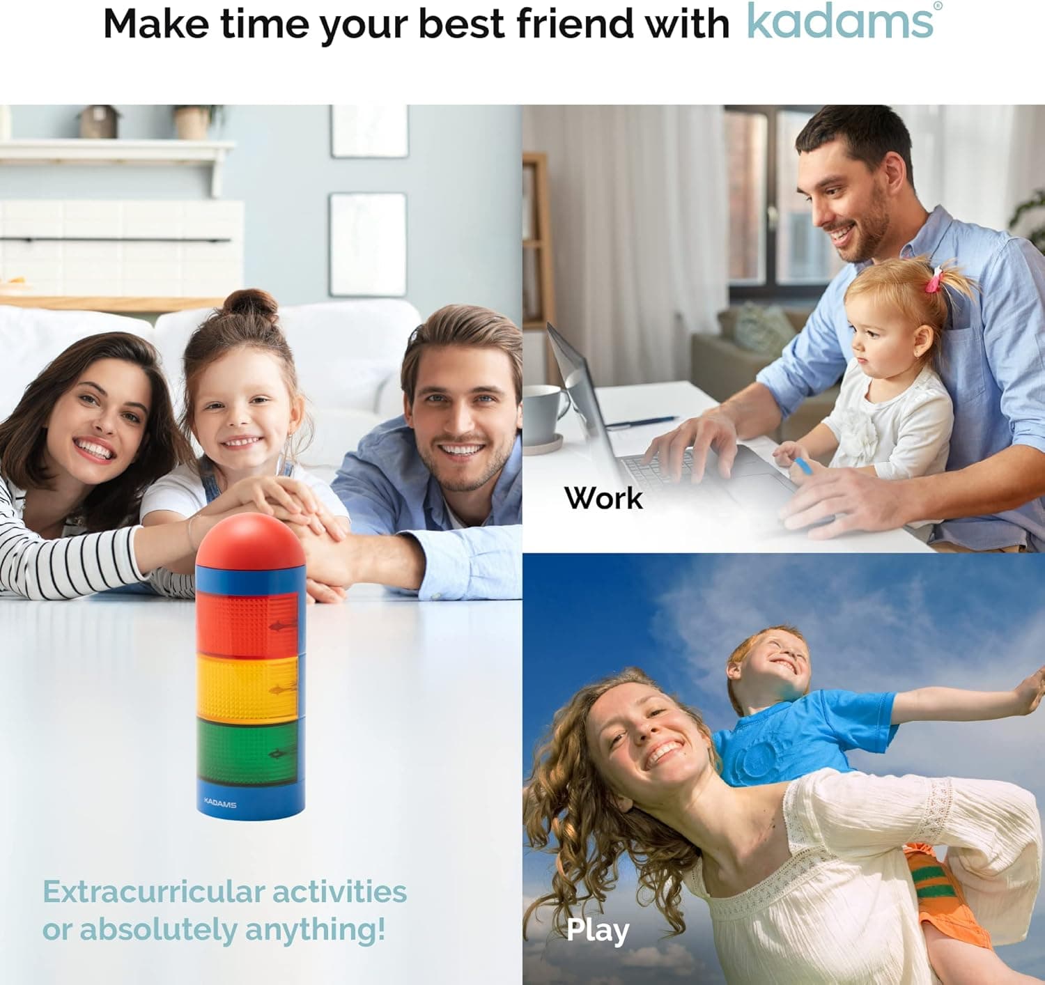 KADAMS Visual Timer for Kids with Traffic Light Alarm thumbnail 5