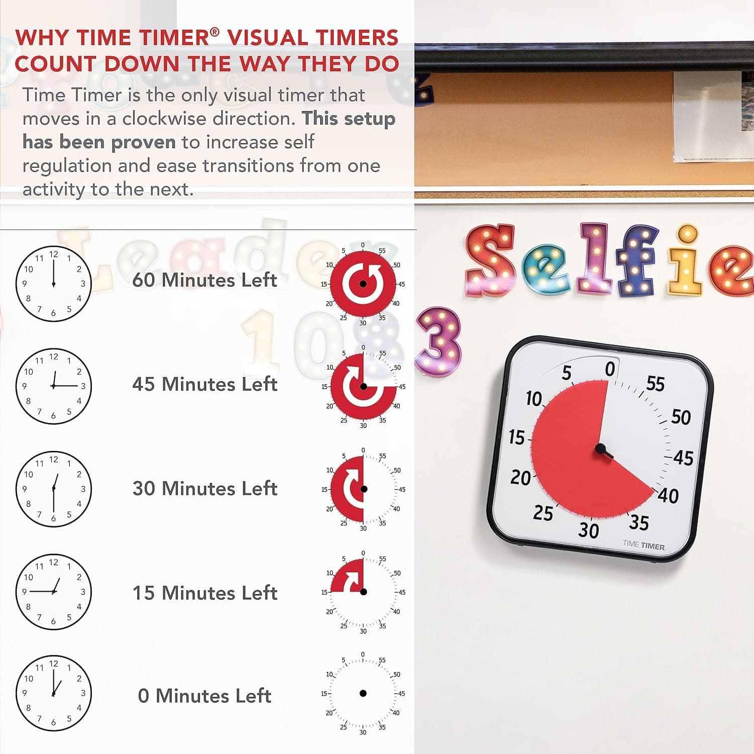 TIME TIMER 12 Inch Visual Timer (60 Minute Countdown) thumbnail 4